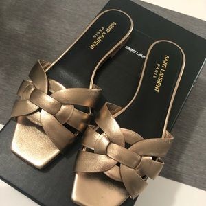 Saint Laurent Gold Flats
